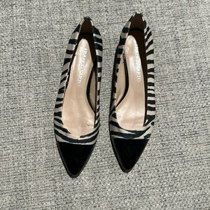 FRANCO SARTO 'Rich' Pointed Toe Ballet Flats Zebra Print Shoes Women's size 7.5